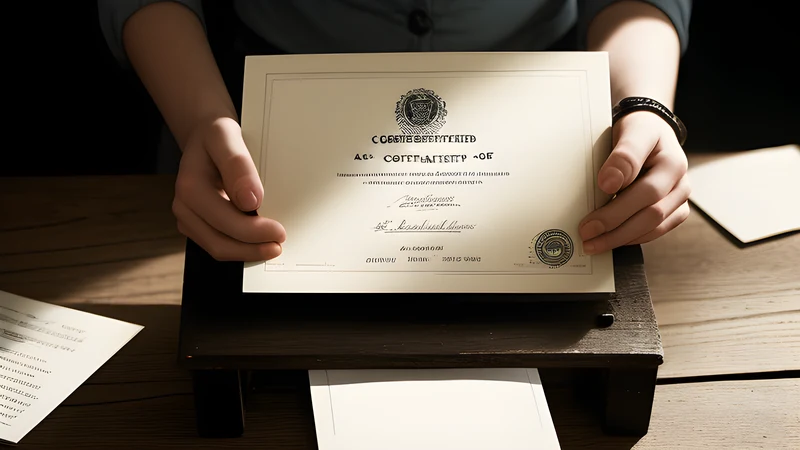 A small workshop press minting glowing certificates on a private bench