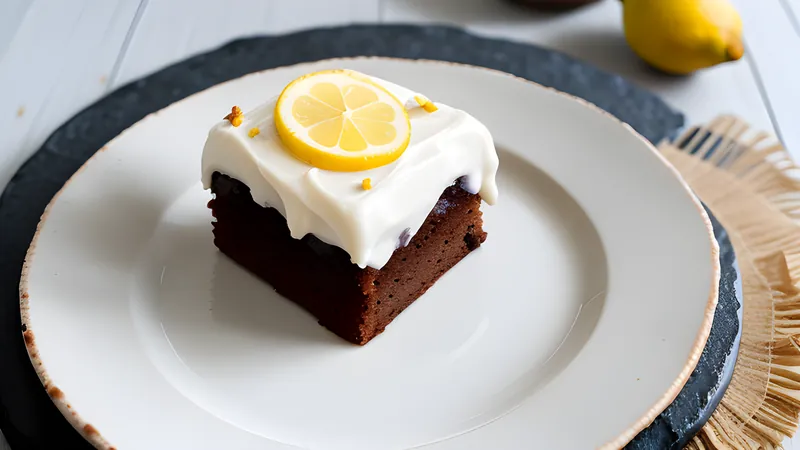 Sticky Ginger Cake with Lemon Icing
