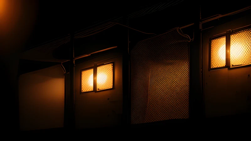 A fine mesh screen at the edge of a network catching glowing hostile packets