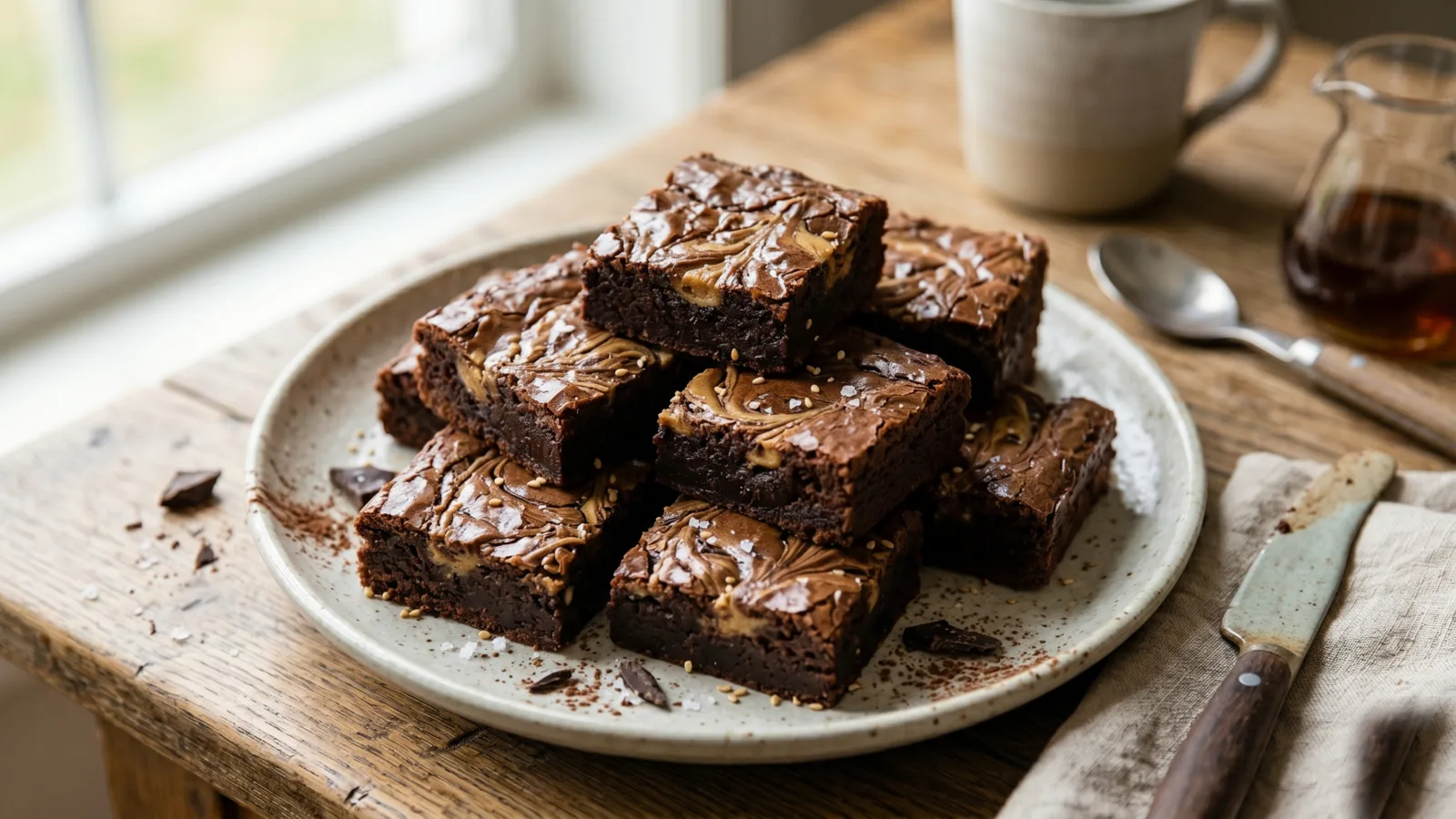 Featured image for Tahini-Swirl Espresso Brownies