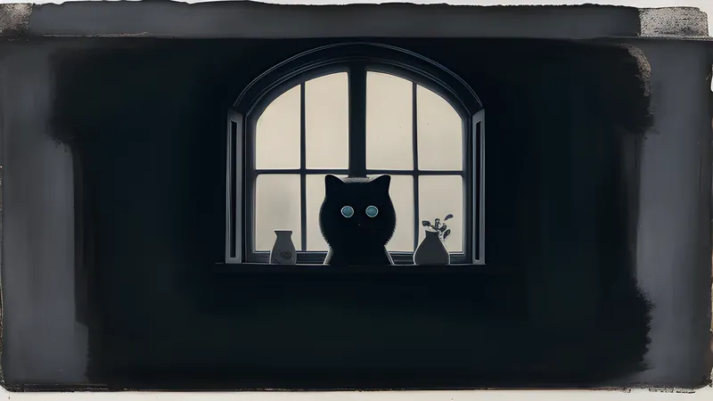 A dark Dutch Colonial house with quarter-round attic windows like eyes at dusk