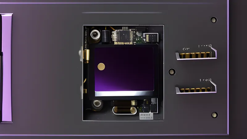 An invented doorbell panel cutaway revealing a lens, a battery cell and a local storage card slot