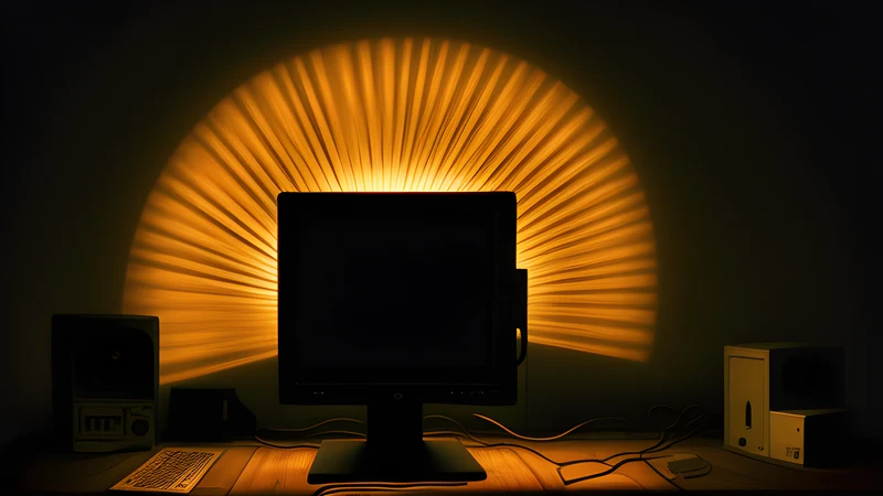 Playing cards fanned out in a spiral of light against a dark room