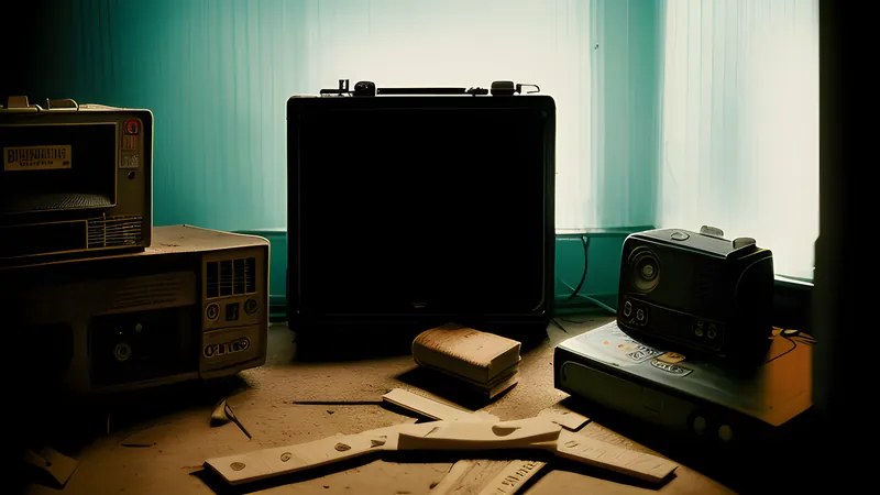A giant sewing needle leaning against an enormous matchbox in a shadowed cellar