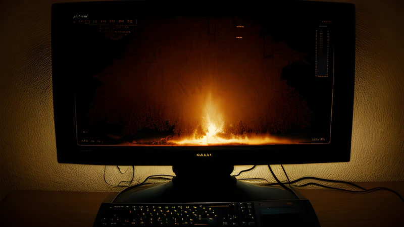 A dark map filling in outward from its centre in amber lines, glowing under CRT scanlines