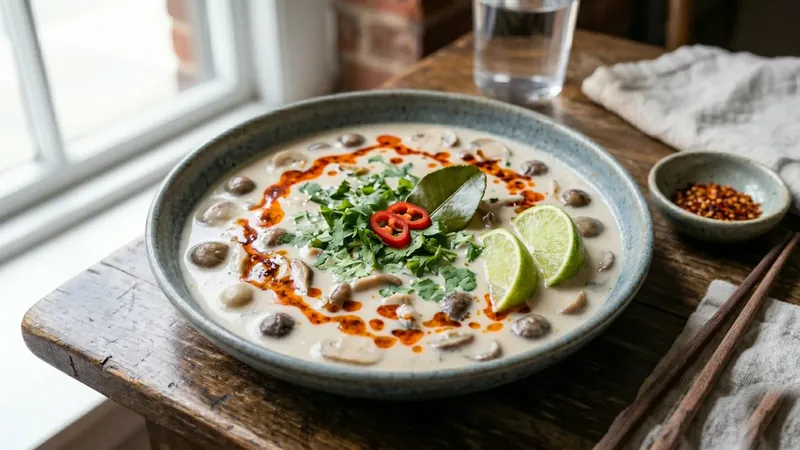 Tom Kha: Thai Coconut Soup with Lemongrass and Lime