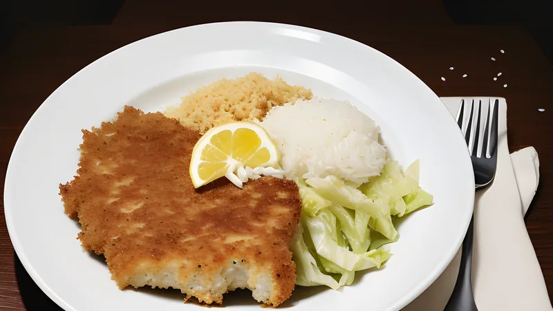 Tonkatsu with Shredded Cabbage and Bulldog Sauce
