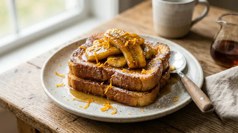 Vanilla-Orange French Toast with Caramelised Banana
