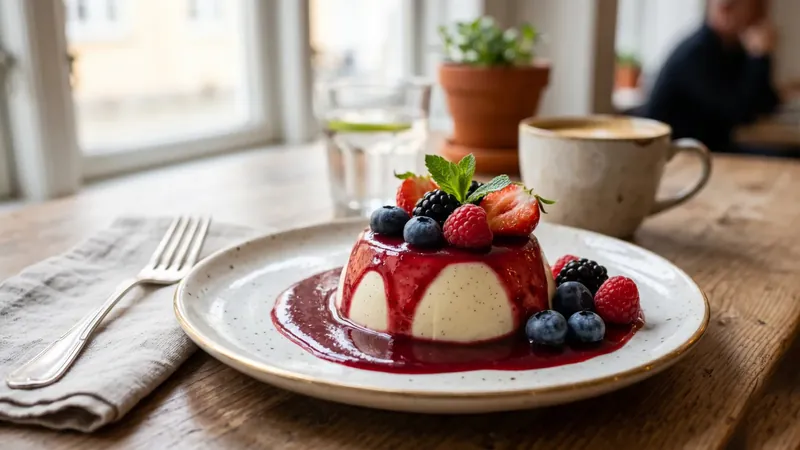 Vanilla Panna Cotta with Berry Coulis
