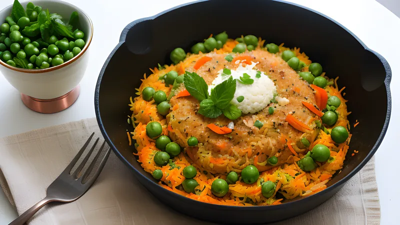 Vegetable Biryani with Saffron and Fried Onion