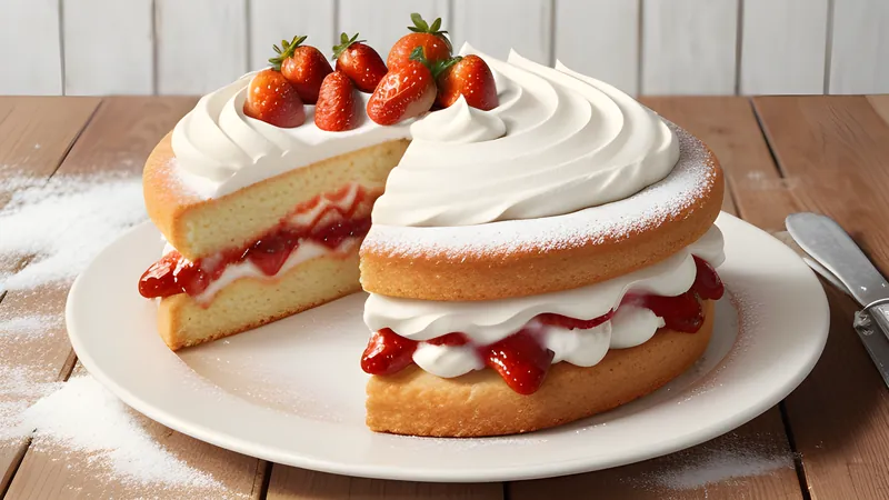 Victoria Sponge with Roasted Strawberry Jam