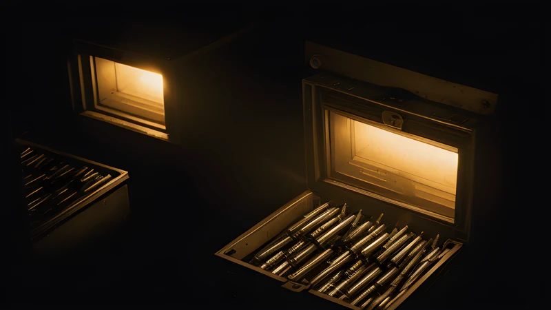 A vast dark vault holding an ocean of glowing metric points compressed into a small space