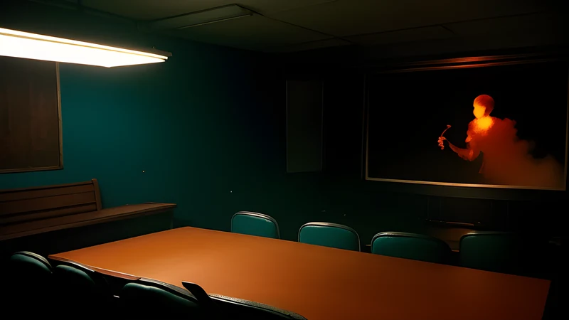 A bare family dining table with an empty chair and a cleaver