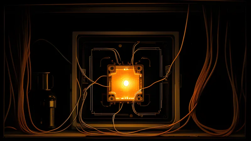 A layered glowing neural lattice half-hidden behind a glossy presentation screen sliding away to reveal the wiring beneath, teal accent lighting