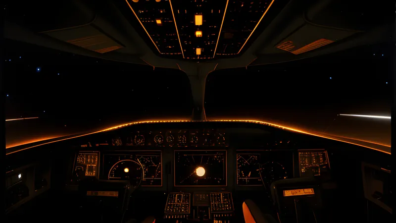 A cockpit canopy reflecting a starfield dogfight unfolding in the dark beyond