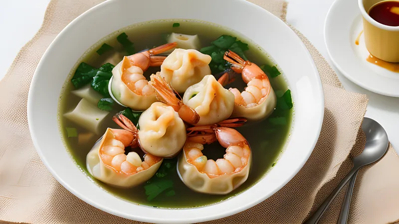 Wonton Soup with Prawn-and-Pork Dumplings