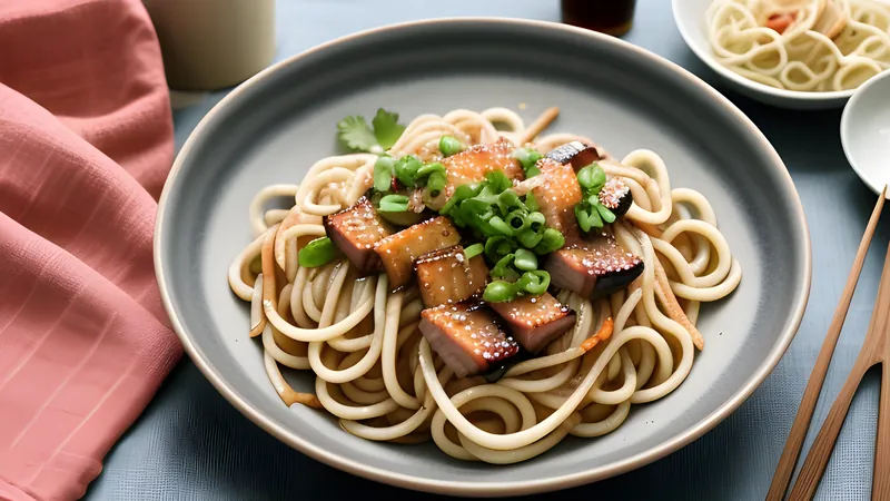 Yaki Udon with Pork and Cabbage